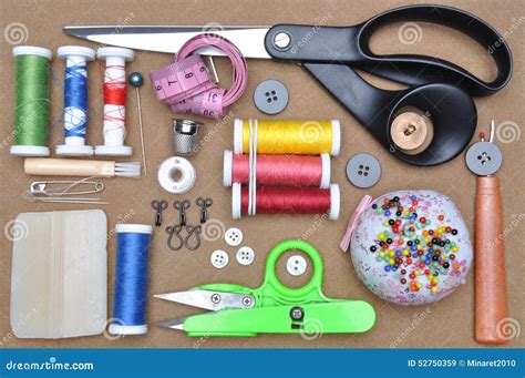 Sewing Kit Tailors Tools Stock Photo Image 52750359