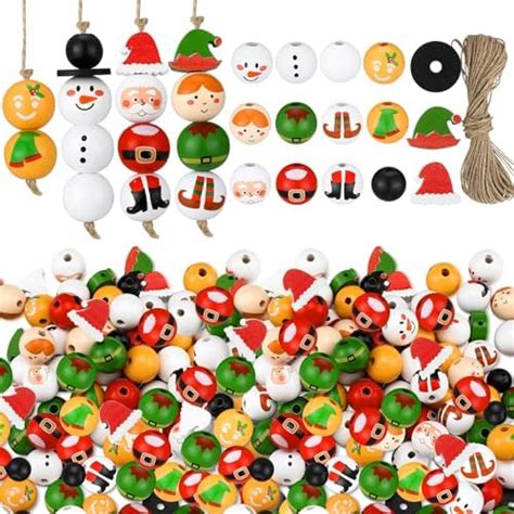 Amazon LUTER 200pcs Christmas Wood Beads For Crafts 16mm