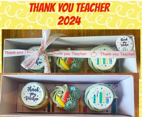 New Thank You Teacher Edible Cake And Cupcake Toppers Incredible Toppers