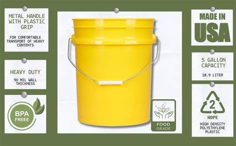 Amazon House Naturals Gallon Food Grade Plastic Bucket With Air