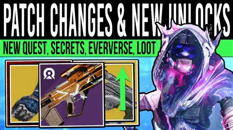 Destiny 2 NEW PATCH CHANGES QUESTS UNLOCKED Eververse UPDATE Act 2