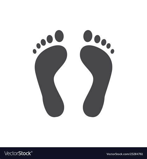 Human barefoot track monochrome silhouette Vector Image