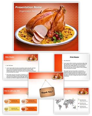 Roasted Chicken Powerpoint Presentation Template With Editable Charts