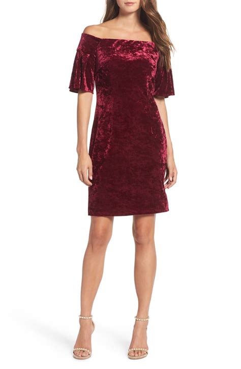 Eliza J Off The Shoulder Velvet Cocktail Dress Nordstrom