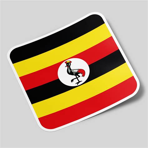 Uganda Sticker Flag Square Gostickme