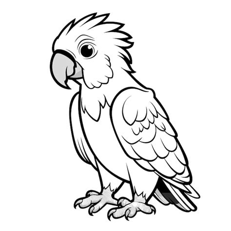 Parrot Cartoon Coloring Page Vector Graphic Generative Ai | Premium AI ...