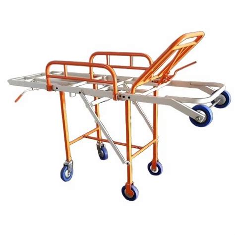 Multicolor 5 Feet Stainless Steel Patient Stretcher Trolley For