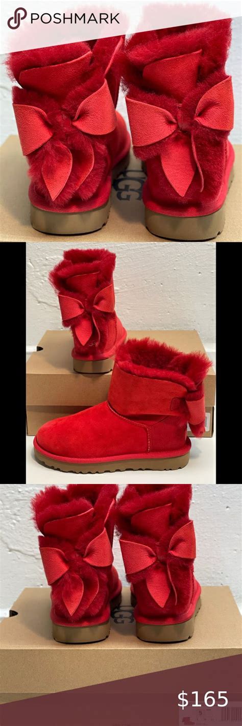 New Ugg Classic Heritage Bow Red Boot Size 5 Red Boots Ugg Classic Uggs