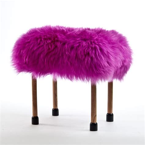 Funky Footstool With Tall Black Sheep Feet Legs Footstool Stool