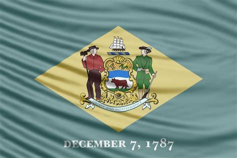 Premium Photo | Delaware state flag wave close up, delaware flag background