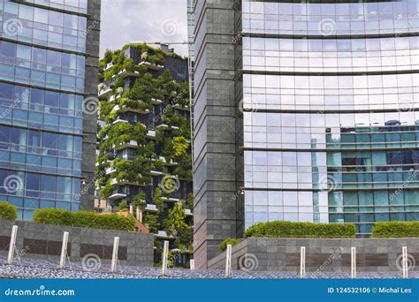 Coabitação Moderna E Conceito Da Natureza Vista De Casas Do Apartament