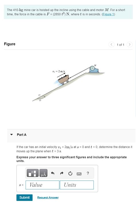 Solved The Kg Mine Car Is Hoisted Up The Incline Using Chegg