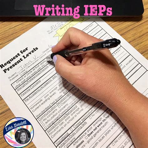 Writing Ieps Gathering Information From General Ed Writing Binder