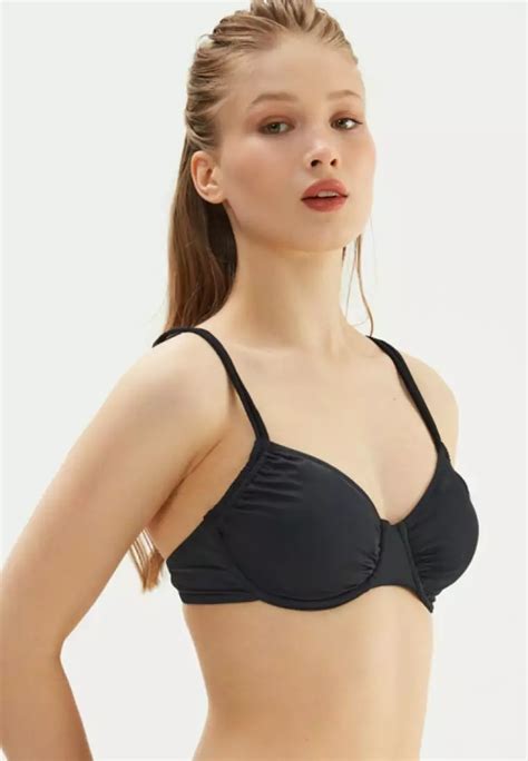 Buy EROS Black Bikini Top Adjustable Strap Underwire Swimwear For