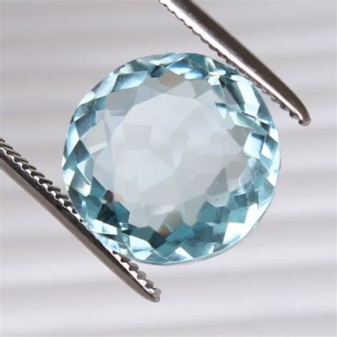 17 05 CARAT NATUREL Aigue Marine Verdâtre Bleu Rond Coupe Desseré