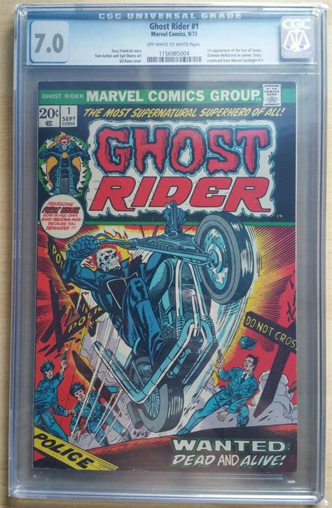 Comicsvalue GHOST RIDER 1 CGC 7 0 1ST GHOST RIDER IN HIS OWN