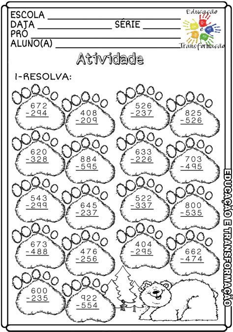 Atividade De Subtração 1 Ano Desenho SOLOLEARN