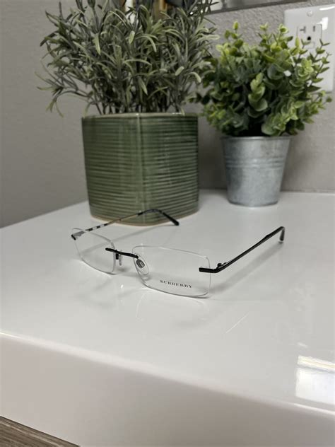 Burberry B 1224 1001 Rimless Eyeglass Frame Made In Italy Ebay