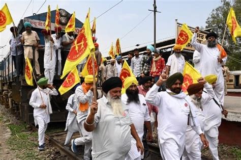 Punjab Farmers Block Rail Tracks To Protest Against Centres Value Cut