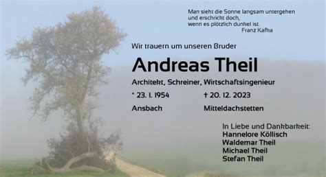 Traueranzeigen Von Andreas Theil Trauer Flz De