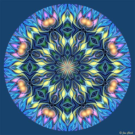 Blue Floral Mandala 4 by janclark on DeviantArt