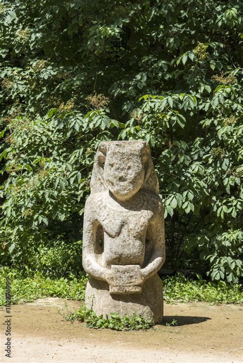 Ancient Kurgan Stelae In The Zoological Garden Of The National Reserve