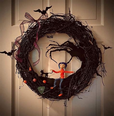 Coraline Wreath Halloween Room Decor Halloween Decorations Coraline