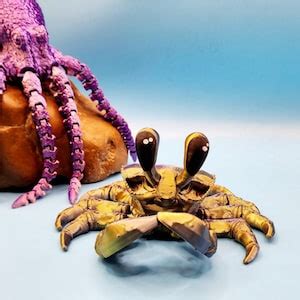 D Printed Fully Articulated Ghost Crab Fidget Sensory Toy Etsy