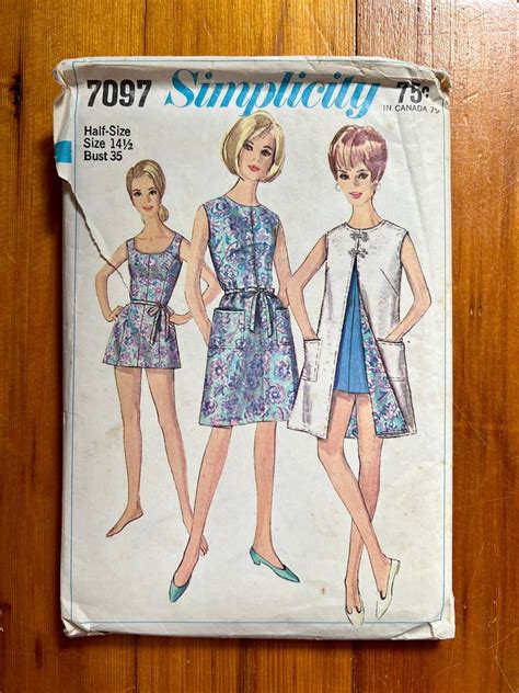 60s Bathing Suit Beach Coat Sewing Pattern 1960s Vintage Panties