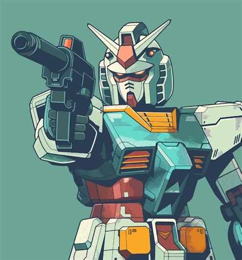 Premium Vector Futuristic Gundam Robot Design