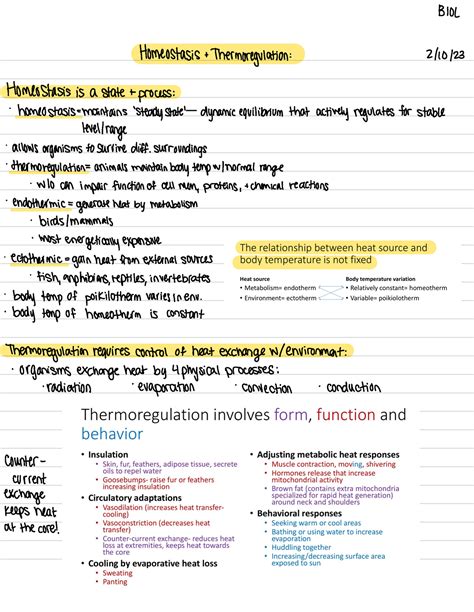 Biol 102 Homeostasis And Thermoregulation BIOL Homeostasis