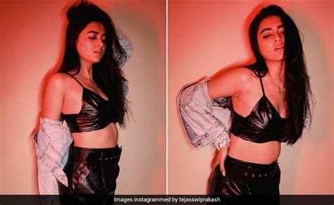 Bringing Back Leather Weather In A Sassy Co Ord Set Is Tejasswi Prakash