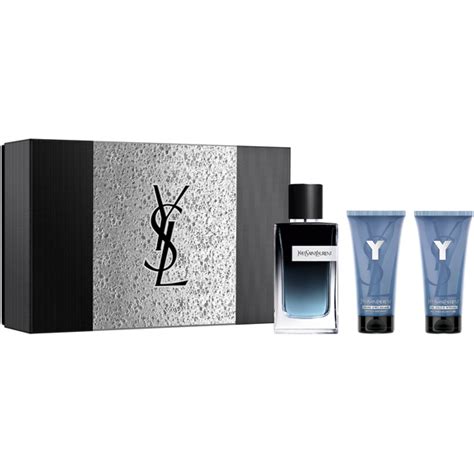 YSL Y Eau De Parfum Set EDP 100ml SG 50ml AS Balm 50ml For Men