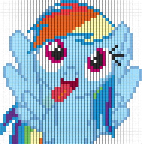 Minecraft Pixel Art Templates My Little Pony Rainbow Dash