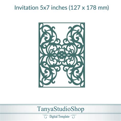 Gate Fold Invitation Template SVG DXF Ai CRD Eps Laser Etsy