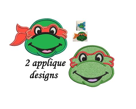 Ninja Turtle Applique Design 2 Designs Mutant Ninja Etsy