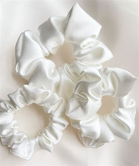 Ivory Bridesmaid Satin Scrunchie Hair Tie Satin Bridesmaid Gift Bridal