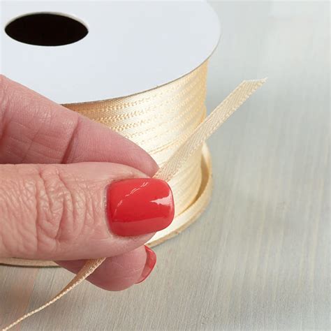 Ivory Double Sided Satin Ribbon Ribbon And Trims Craft Supplies