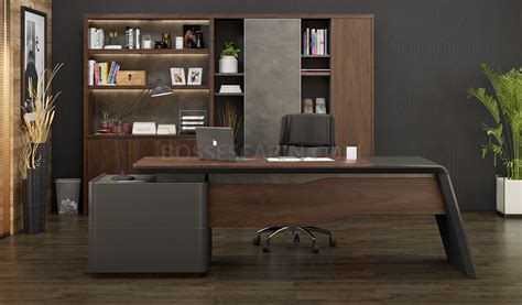 Inspira 7 Feet Office Desk In Walnut Laminate Bosss Cabin