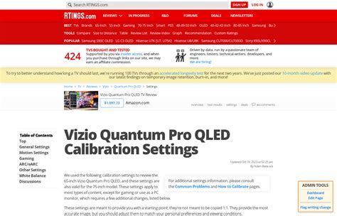 Vizio Quantum Pro Qled Calibration Settings Rtings