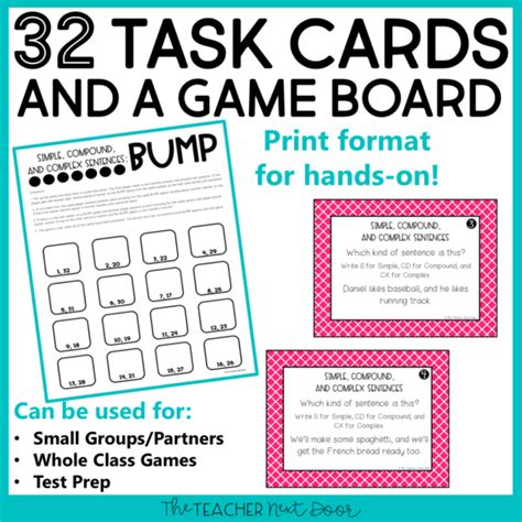 Simple Compound And Complex Sentences Game Print And Digital The