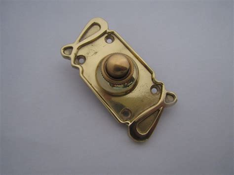 Solid Brass Door Bell Push Vintage Victorian Antique Hard Wired Front Back Door Chime Press Bell