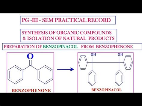 Benzopinacol Synthesis Benzopinacol Preparation From Benzophenone