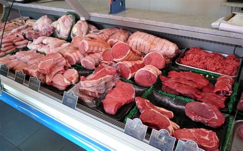 Fresh Meat Counter Beef Lamb Pork Poultry Sausages Carpenters