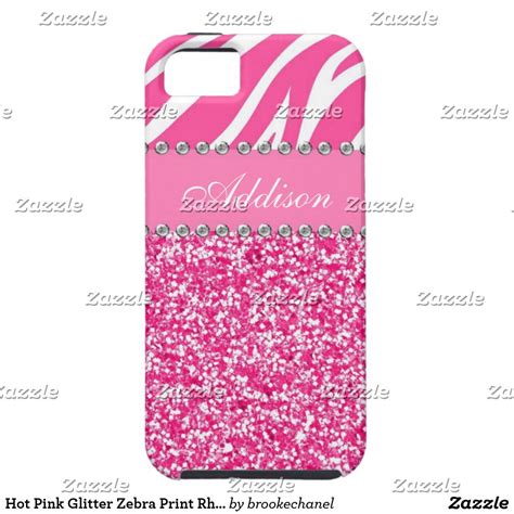 Hot Pink Glitter Zebra Print Rhinestone Girly Case Zazzle Pink Glitter Zebra Print Case