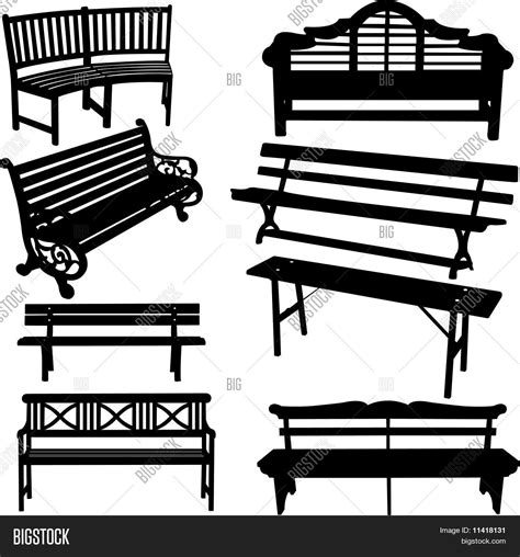 Bench Silhouette Vector & Photo | Bigstock