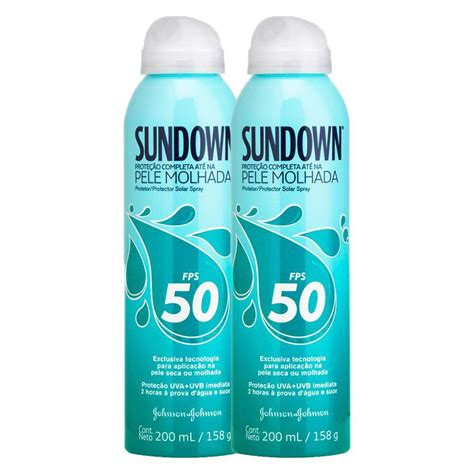 Protetor Solar 50 Spray - Kit com 2 Protetor Solar Sundown Pele Molhada Spray FPS 50 200ml ...