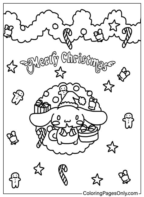 Cinnamoroll Christmas Coloring Page - Free Printable Coloring Pages