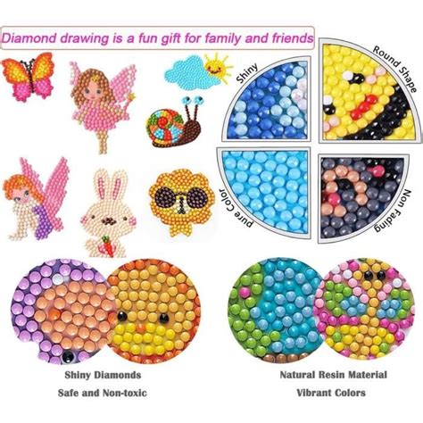 Diamond Painting Kit Enfant Pi Ces Diy Diamant Animaux Autocollant