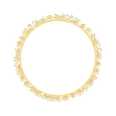 Golden Round Frame Design Round Vector Golden Png And Vector With